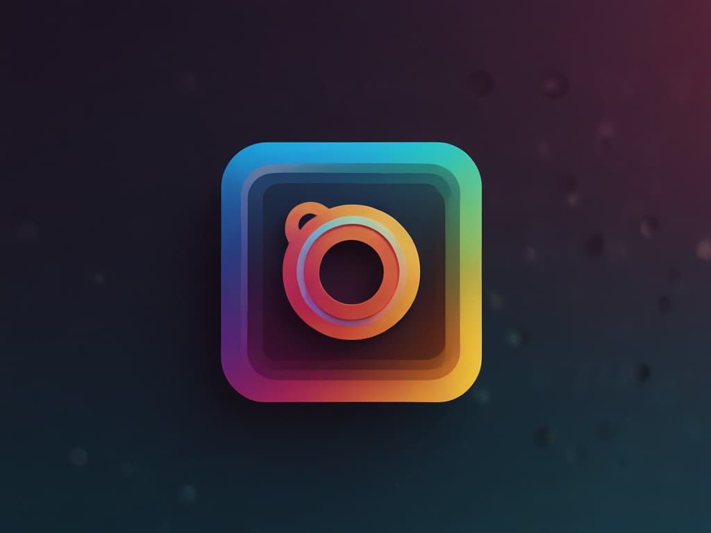 Colorful Instagram app icon on dark background, symbolizing social media features and settings in 2025.
